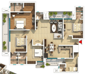 4 BHK Floor Plan