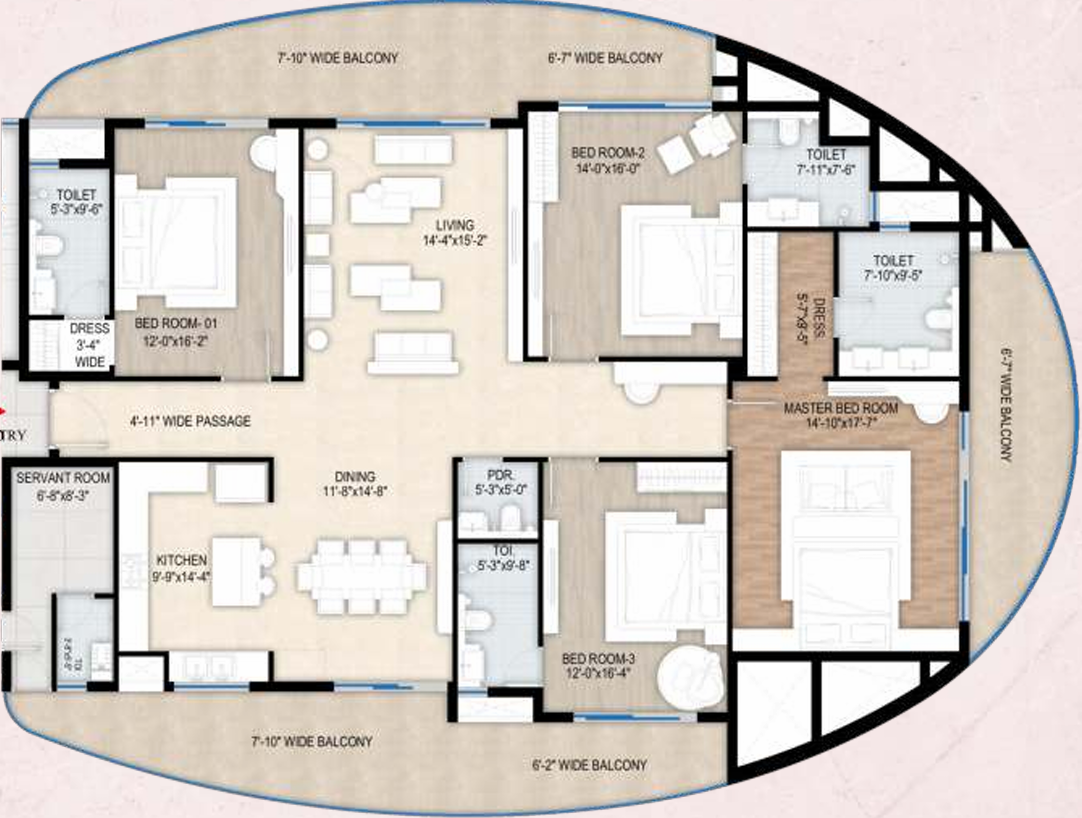 3 BHK Floor Plan