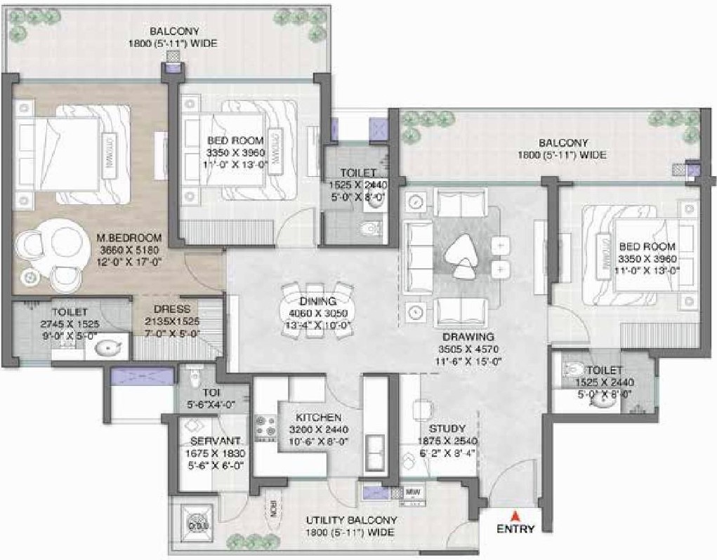 4 BHK Floor Plan