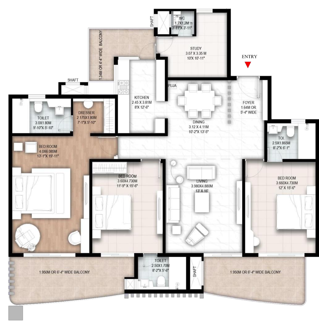 4 BHK Floor Plan
