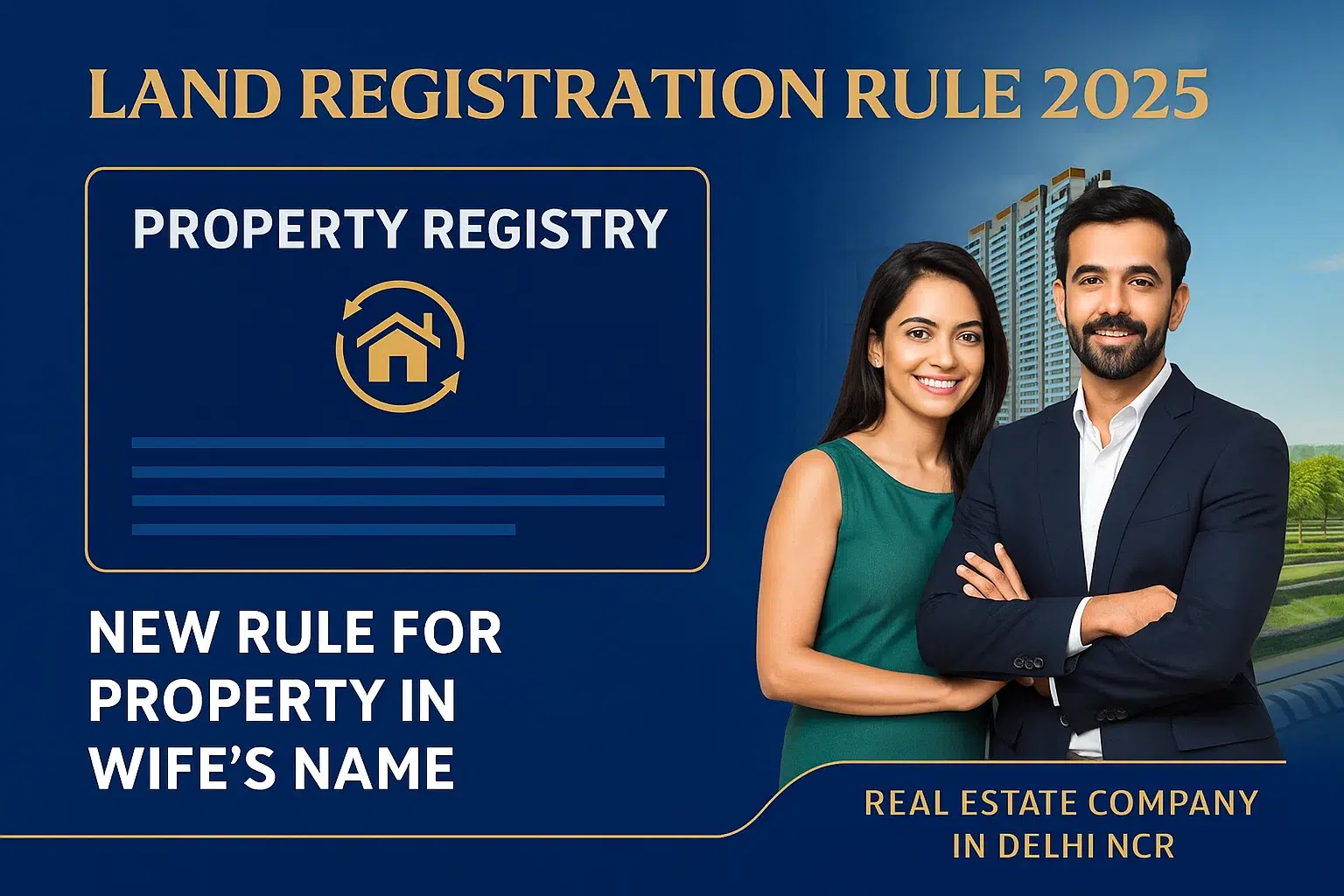 Real Estate Company in Delhi NCR_Land registration rules 2025_ Property under wife's name_bop.in