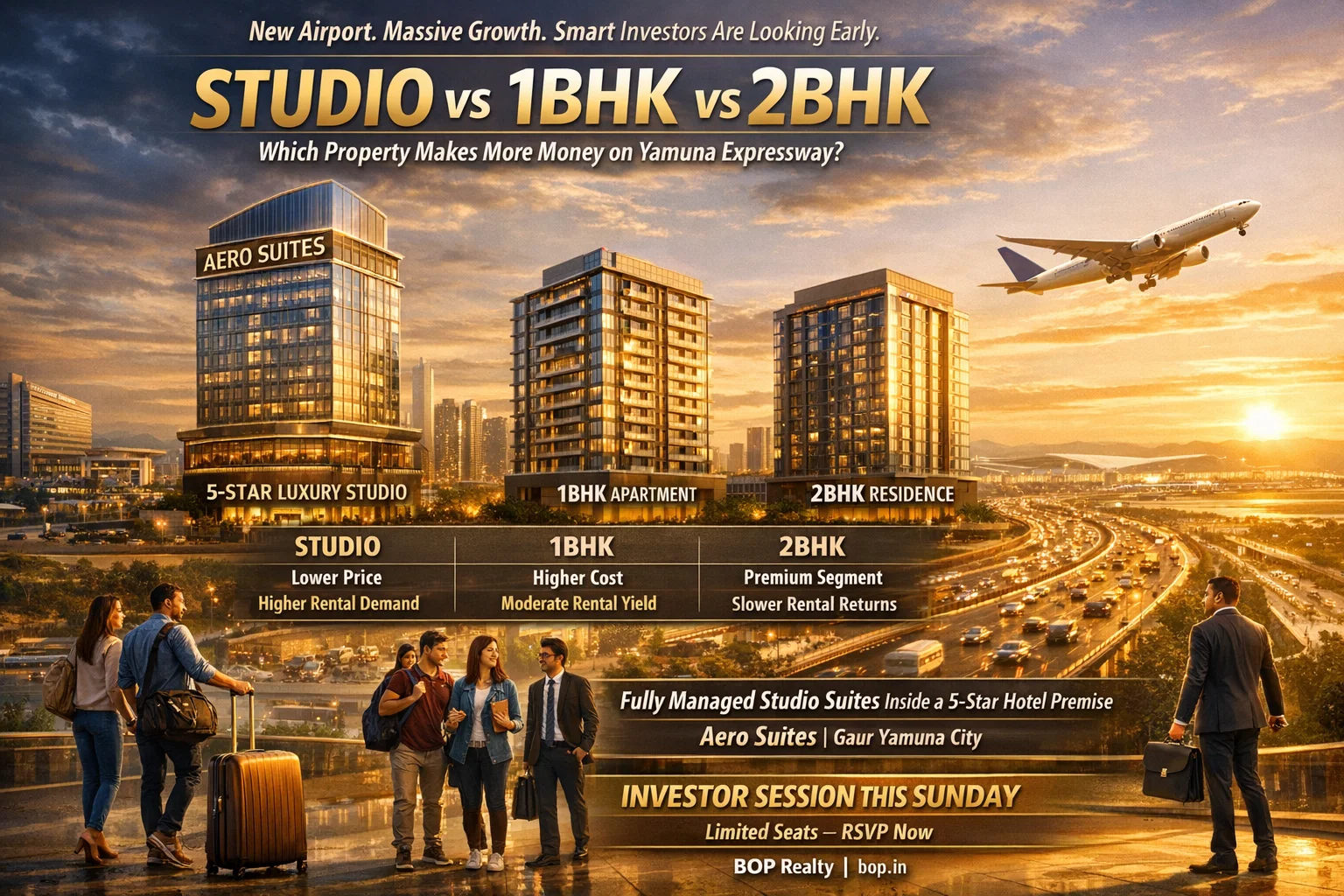 Yamuna Expressway Property Investment Guide_ Studio vs 1BHK vs 2BHK ROI Comparison _ bop.in _ bop realty _ bop _ bop realestate _ bop group _ Aero Suites _ Gaur Yamuna City