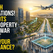 Property Near Jewar Airport showcasing Noida International Airport, YEIDA residential plots, and premium residential developments following record demand of over 1.1 lakh applications in 2026.