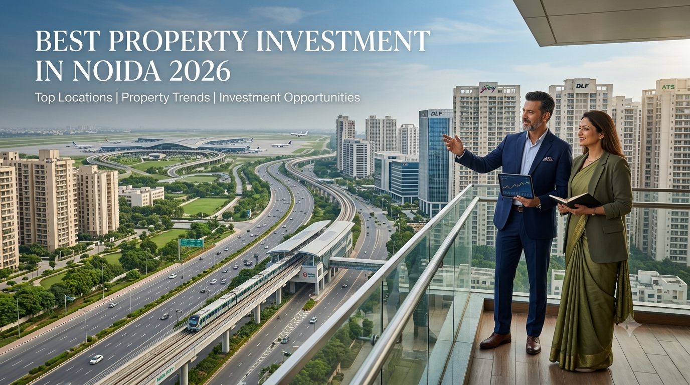 Best property investment in Noida 2026 featuring Noida real estate, top locations, price trends and future growth